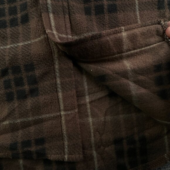 NWT Eddie Bauer Fleece Shirt Men Medium Long Sleeve Button Up Shirt Plaid Brown - Picture 11 of 16